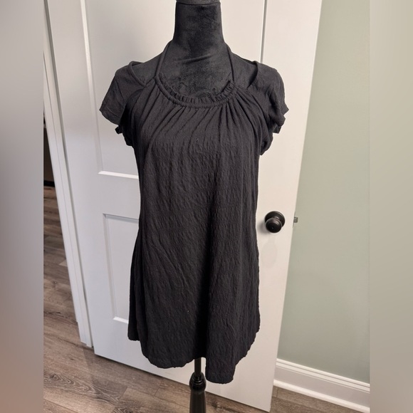 Free People Beach VIVI MINI DRESS Black Woman’s Small Beach Cover Up pockets - Picture 3 of 11